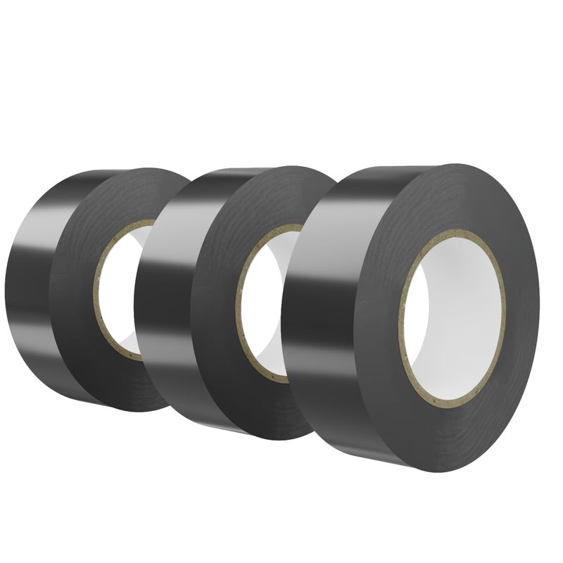 SWRT 0.75 in x 66 FT Black Electrical Tape Waterproof, 3 Pack High Temp Electric Tape Under 600V for All Weather - UV Protection - Flame Retardant - Image 1